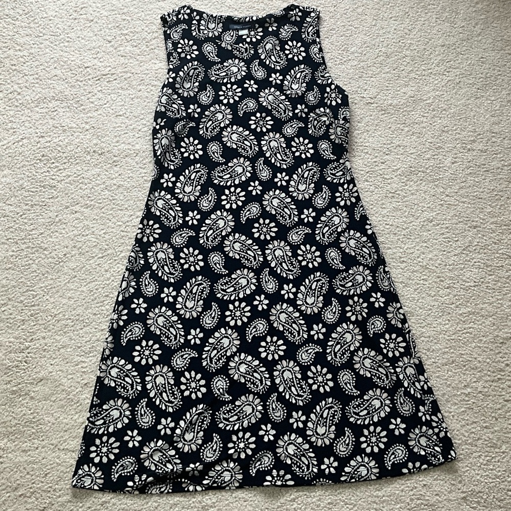 Tommy Hilfiger Small Flower Print Navy Bluewhite Pull on Sleeveless Dress